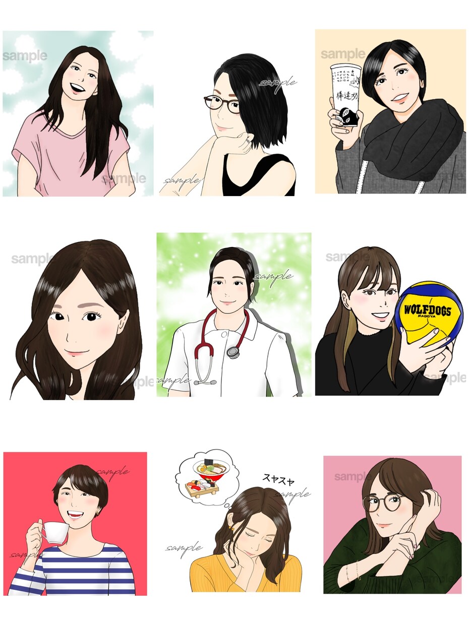 お洒落な好印象似顔絵、SNSアイコンをお作りします 商用利用可能！最短当日納品！名刺やブログにも活用いただけます イメージ8