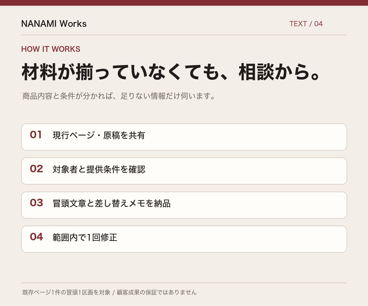 既存の商品ページの冒頭文を整えます 購入前の疑問を減らす見出し・説明・相談文を納品 イメージ4