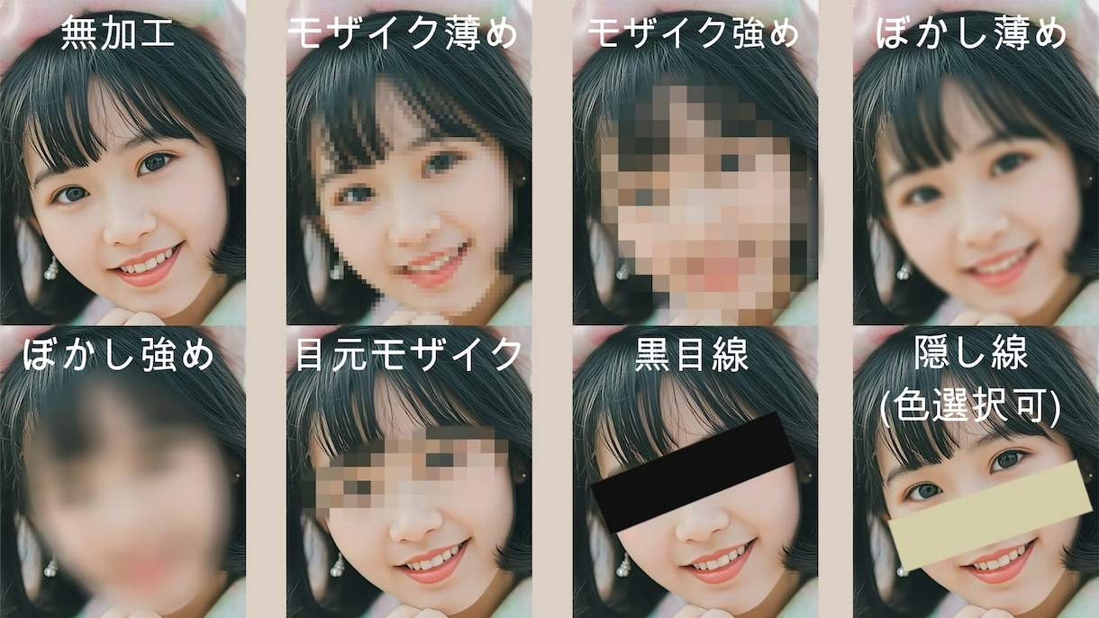 動画にモザイクやぼかし加工処理をいたします モザイク処理/ぼかし加工/字幕入れ イメージ2