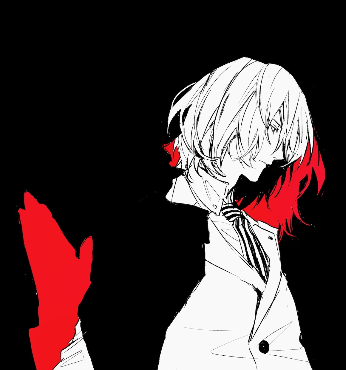 モノクロ限定、創作限定の一枚絵描きます 悲しい/クールな印象のモノクロイラストを描きます イメージ3