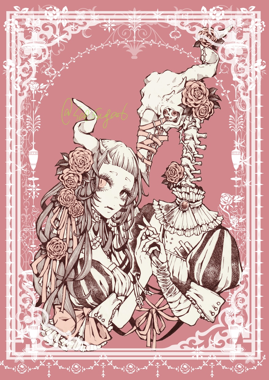 退廃的な雰囲気の一枚絵イラストを描きます アナログでのペン画＋デジタル着彩で描きます。 イメージ3