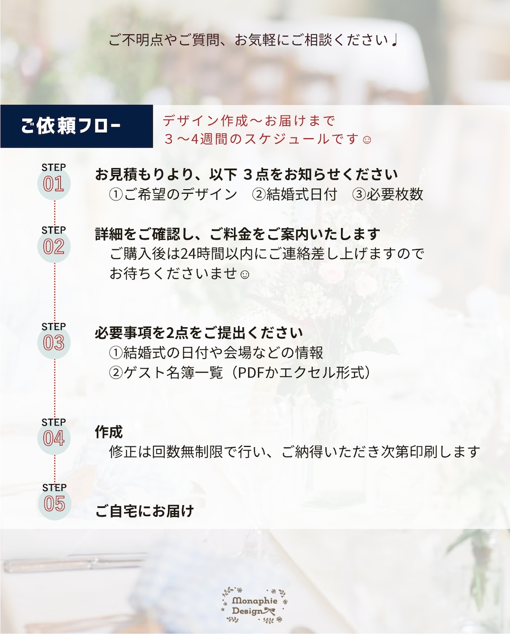 オーダーメイド◎ 席札・エスコートカード作ります 【制作実績100件超】希望デザイン制作します！印刷依頼もOK イメージ5