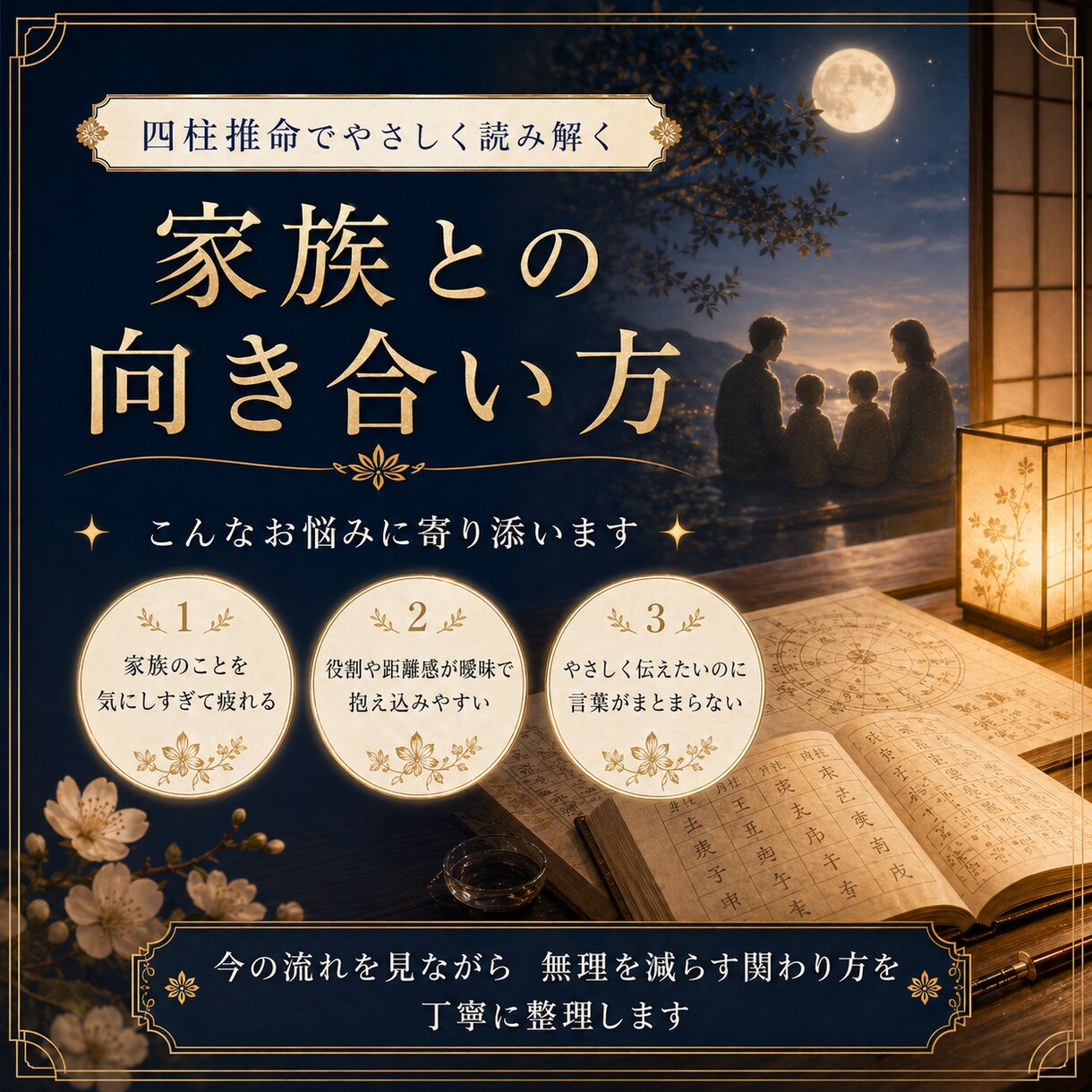 家族との関係を四柱推命で丁寧に読み解きます 距離感 役割 関わり方をやさしく整える視点をお届けします イメージ2