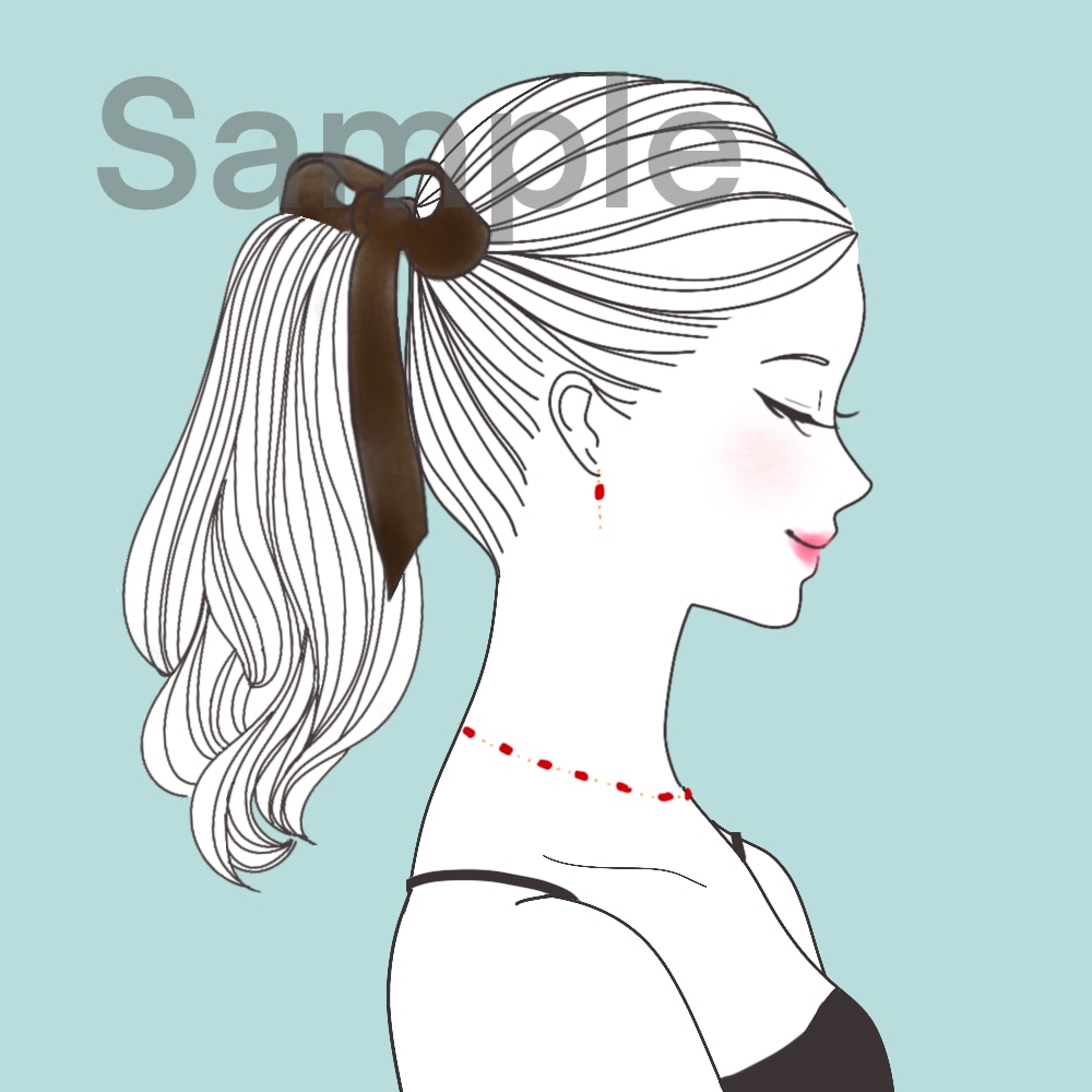 おしゃれな線画アイコンイラスト描きます 顔出しNGな方に♪後ろor横顔の線画イラストです。 イメージ9