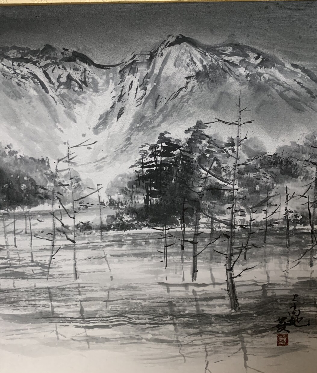 水墨画であなたのお気に入りを描きます ペット、風景、似顔絵、写真より描きます。大きさも自由です。 イメージ3