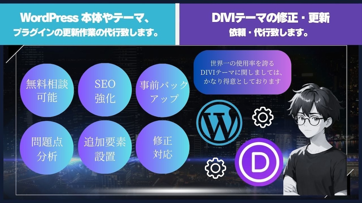 WordPressの修正・更新致します バックアップを事前に行い更新・修正致します。 イメージ1