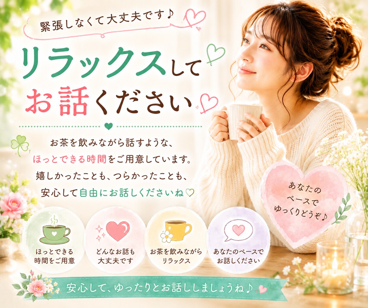 心が軽くなる♡やさしい電話相談お受けします どんなお話も大丈夫✨安心してお話ください☺️ イメージ4