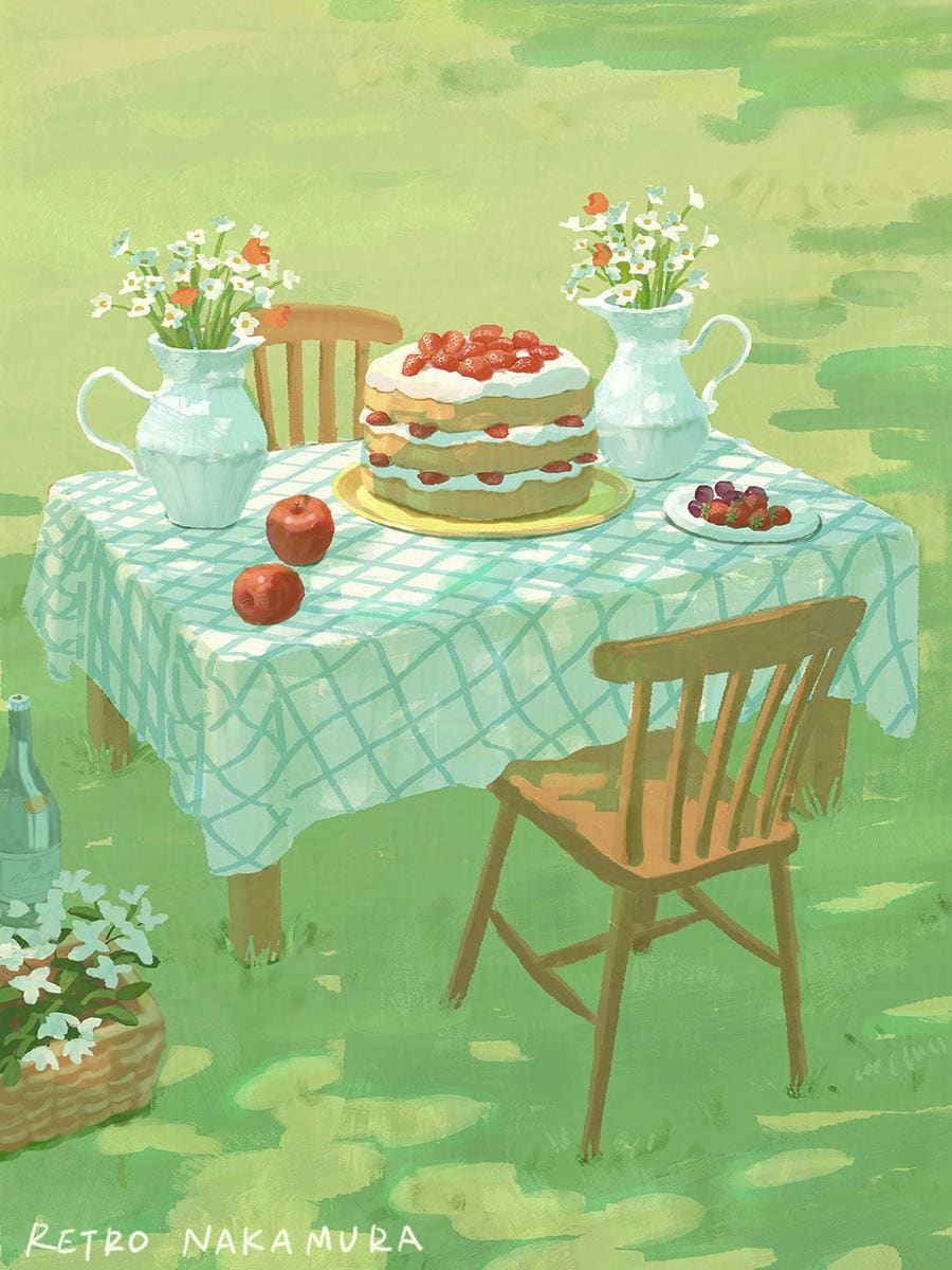 絵本のような背景有りイラスト描きます 室内・描き込みの多い野外など！ イメージ4