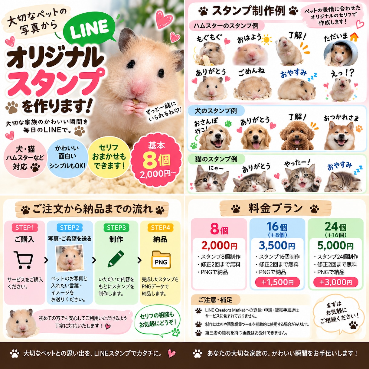 ペットの写真からLINEスタンプ作ります 大切なペットをかわいいスタンプにします イメージ1