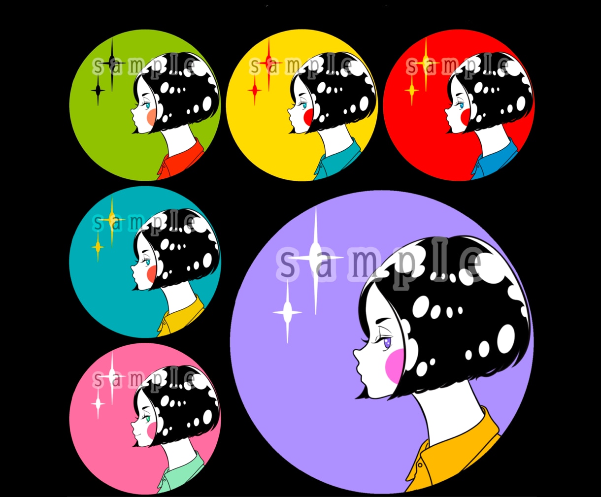 印象に残る◎レトロポップなアイコン描きます 目立つカラー！レトロなタッチと色合いで個性的なイラスト！ イメージ9