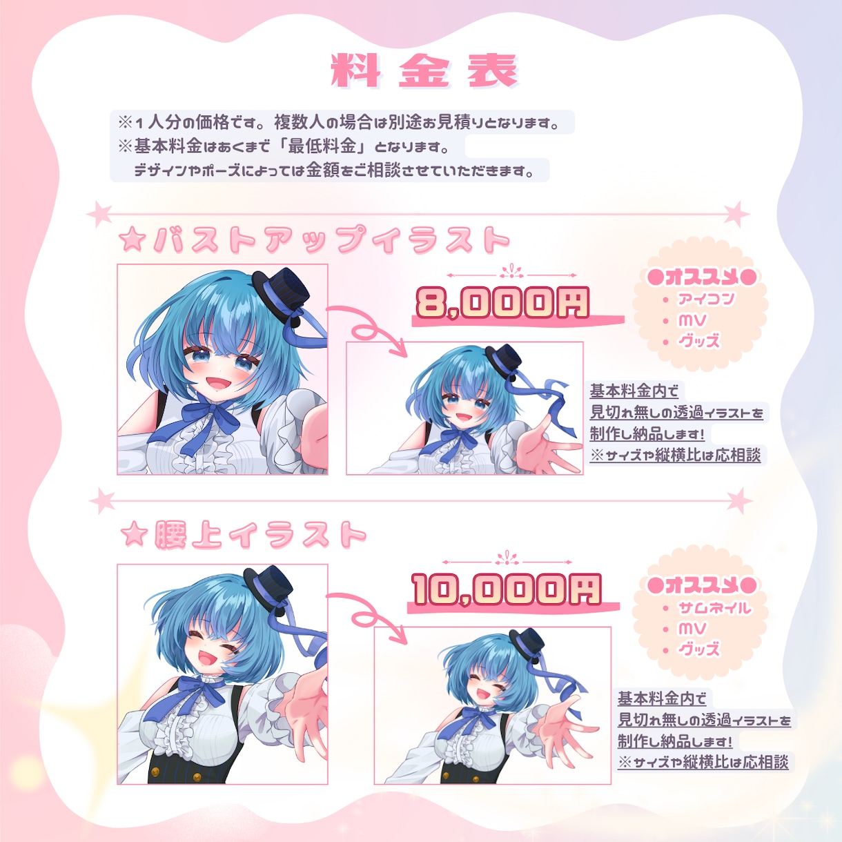 商用利用可♪華やかでかわいいイラストお描きします Vtuber・フラスタ・応援広告等、幅広く対応してます◎ イメージ2