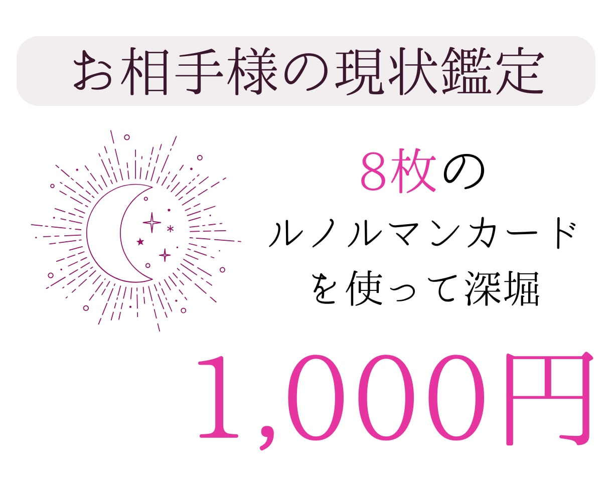 お相手から見た恋の現状／あなた様への気持ちを視ます 現状から見たお相手様を知りたい方におすすめです！ イメージ1