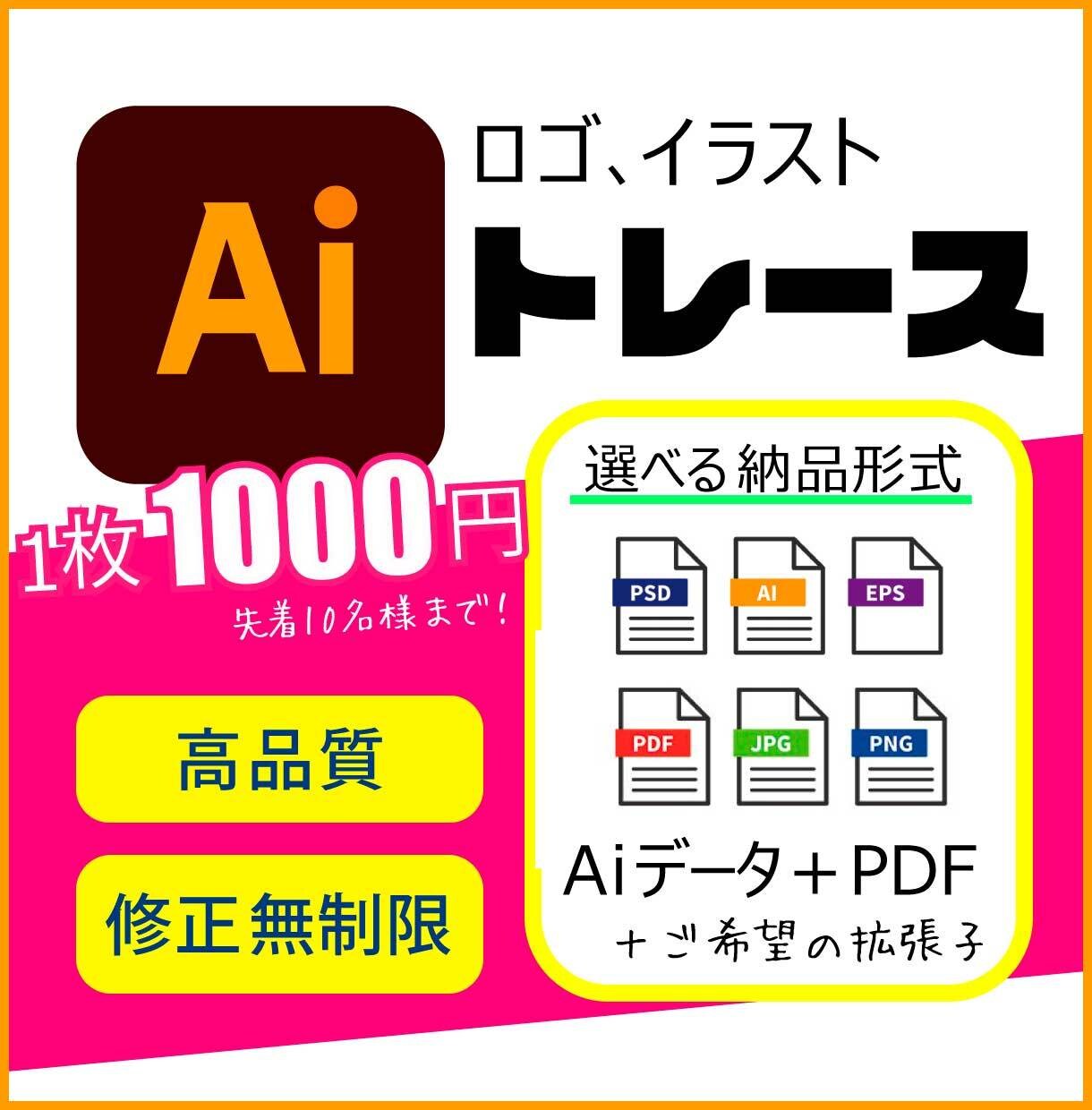 トレース　＆　Aiデータ化します 専門用語がわからなくても大丈夫！懇切丁寧に対応します イメージ1