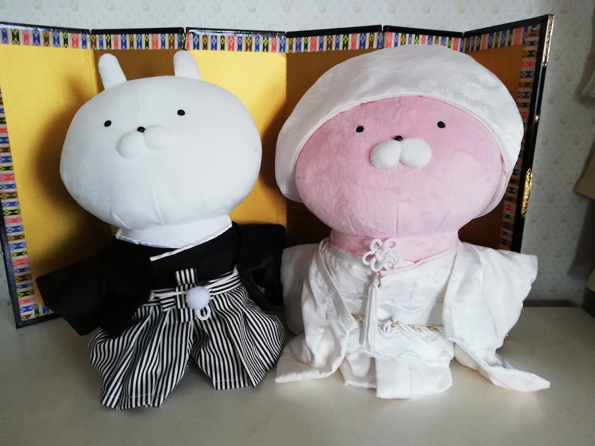 和装結婚式ウェルカムドール衣装作成致します お好きなぬいぐるみの羽織袴、打掛着物を作成致します イメージ5
