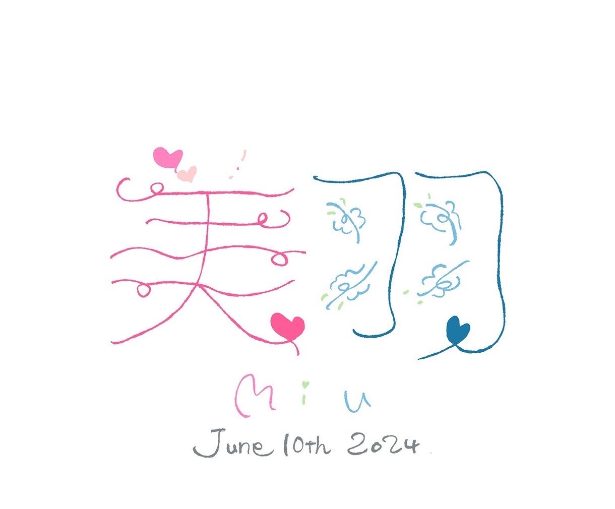 手書き文字でお名前を可愛くデザインします 命名書・記念制作・カードステッカー・ロゴにも イメージ4