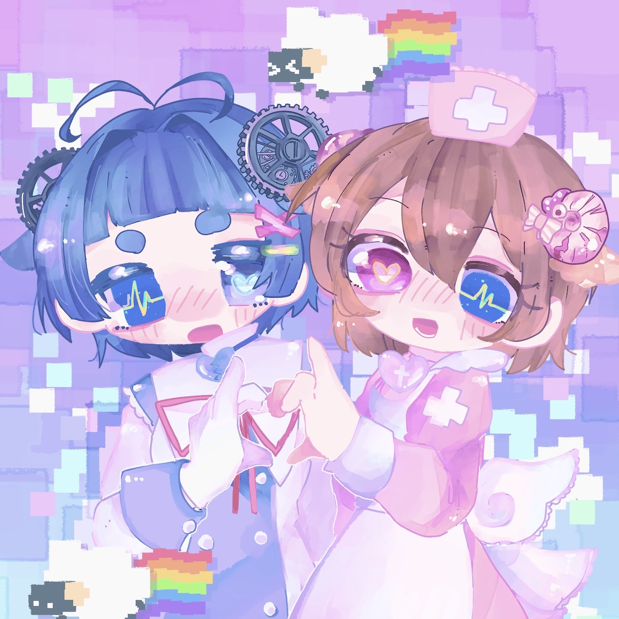 ゆめかわ系のバストアップイラストを描きます かわいいポップなカラーイラストはいかがですか？ イメージ1