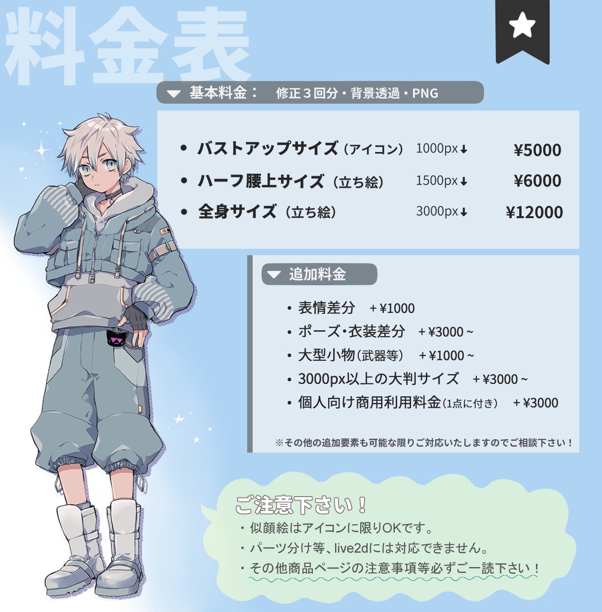 TRPG・配信等で利用できる立ち絵制作いたします ご依頼初めての方が多いです！安心してお任せください。 イメージ2