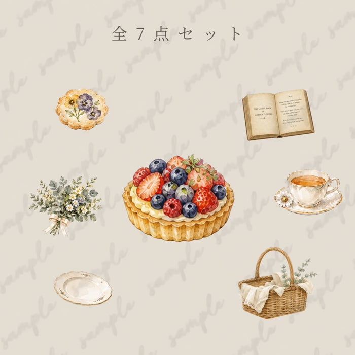 やさしいカフェ風クリップアートをお届けいたします PNG透過・商用利用OK   Series 5｜7点セレクト イメージ2