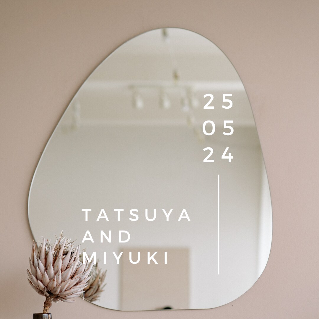 結婚式のウェルカムミラーステッカーを制作します 選べる４サイズ！ウェルカムスペースにおしゃれに飾りませんか？ イメージ1