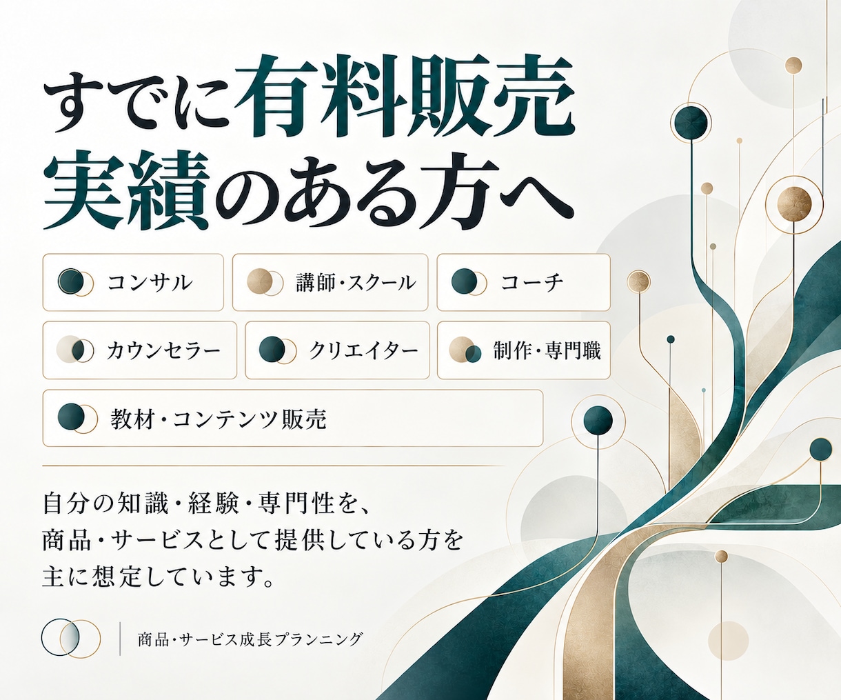売れているサービスを起点に次の商品・展開を考えます 今の商品に手応えがある。売れているものを、もっと伸ばす。 イメージ3