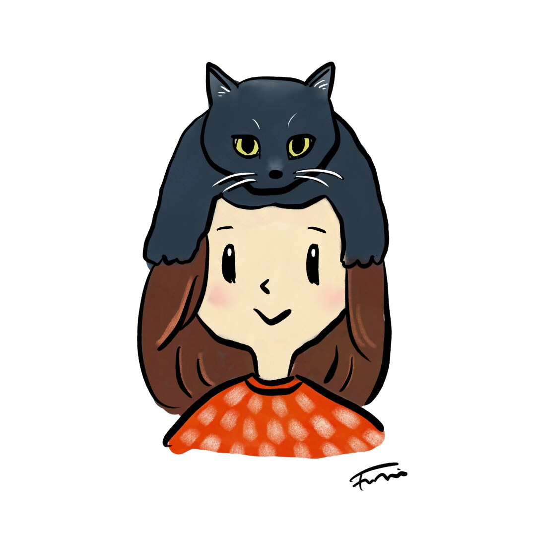 個性的！オーナー様の頭に乗せたうちの子を描きます ユニークな似顔絵がお好みの方へ　お子様のネームタグにも イメージ6