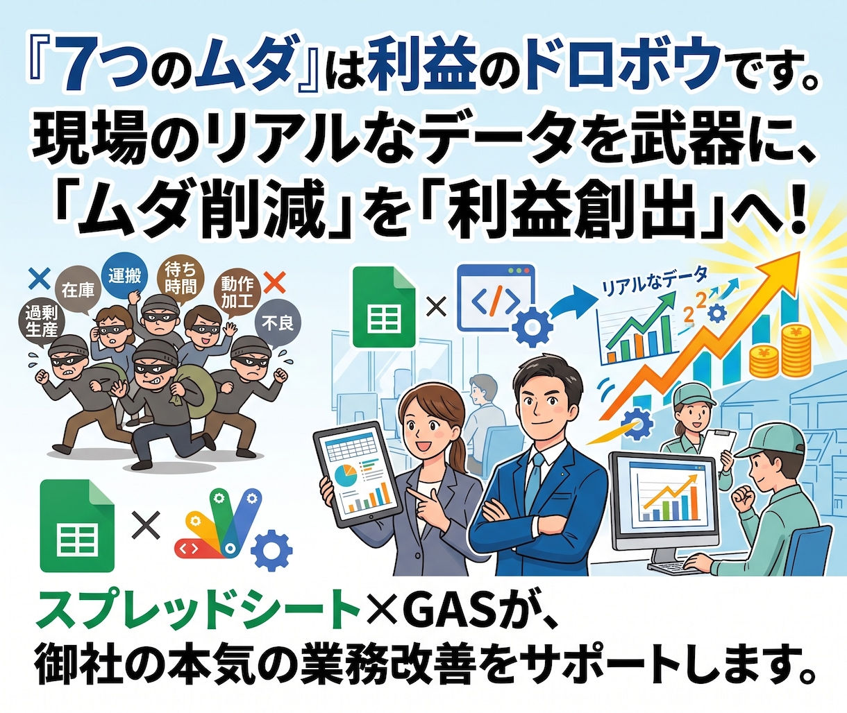 製造のムダを徹底分析　ムダの内容を秒で記録します スプレッドシート×GASで全自動集計！見えない赤字を可視化 イメージ7