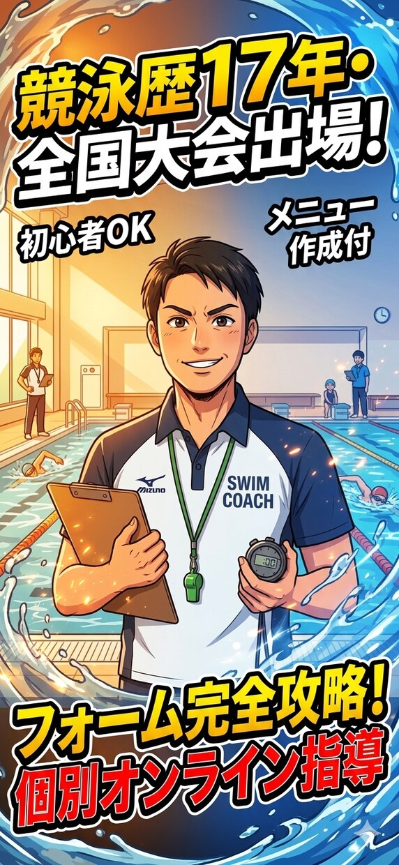 初心者〜上級者までの水泳個別レッスン致します 結果が出るフォームには理由がある！ イメージ1