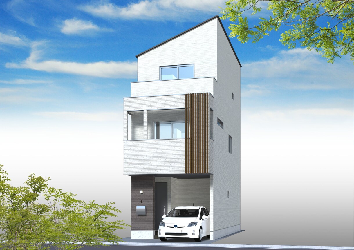 戸建住宅の外観３Dパースを作成致します 平面上の建物を立体図としてイメージいただけます。 イメージ3