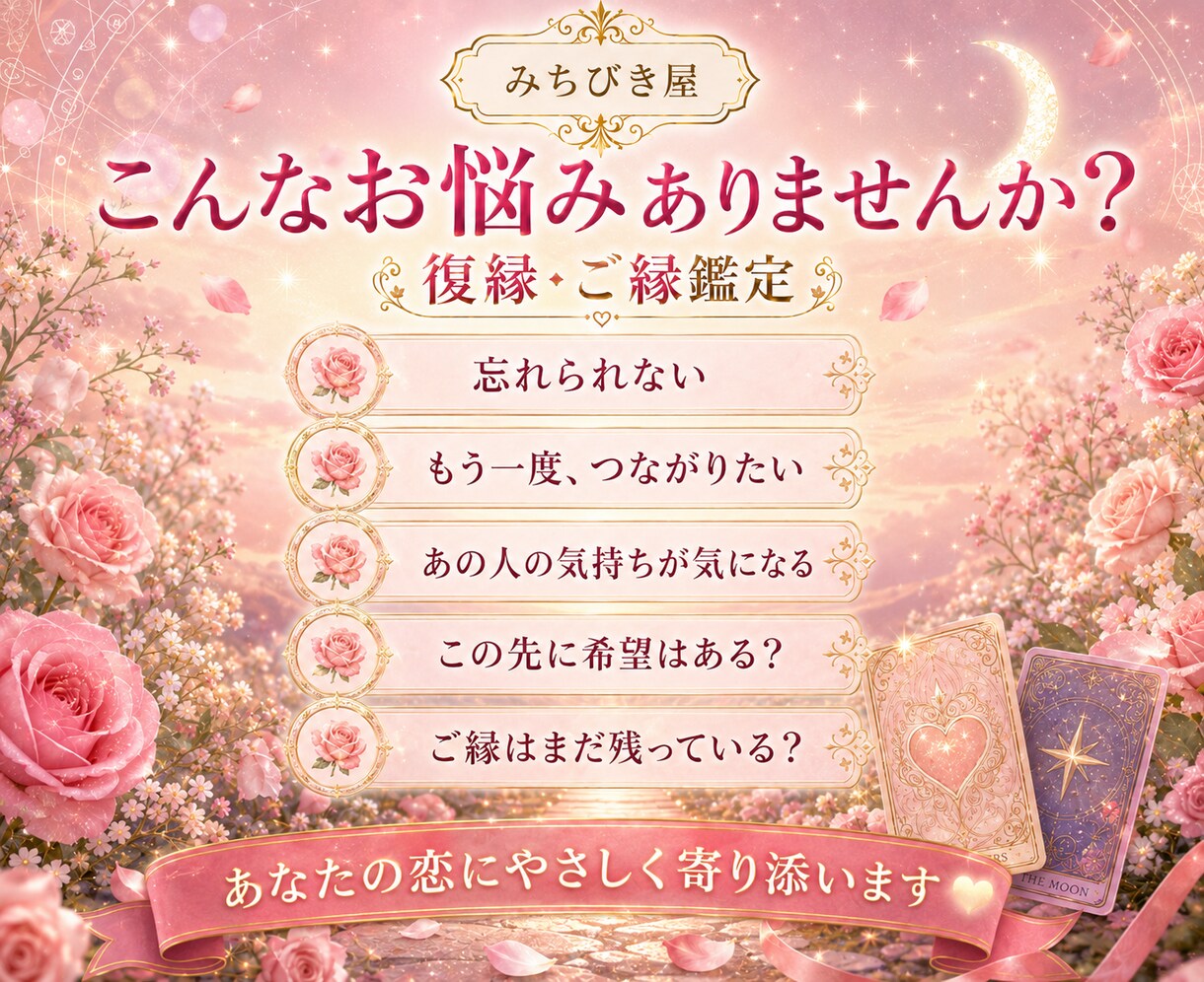 復縁したいあの人とのご縁をタロットで鑑定します 終わった恋、本当に終わりですか？ あの人との縁と先を読み解く イメージ2