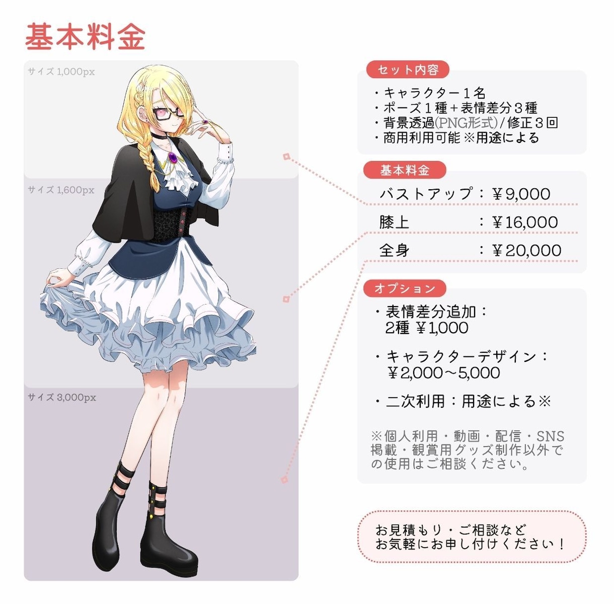 TRPG・ゲーム キャラクター立ち絵制作します キャラデザも商用利用も対応可能！お気軽にご相談ください！ イメージ2