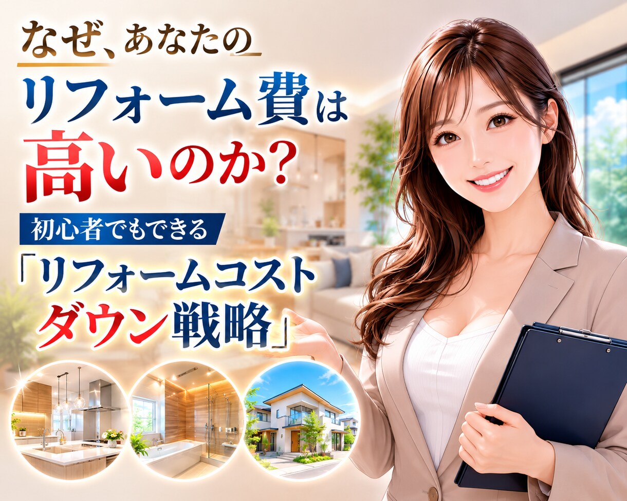 初心者もできるリフォームコストダウン戦略を教えます 工務店不要？一人親方と構築する高利益リフォームの最強仕組み イメージ1