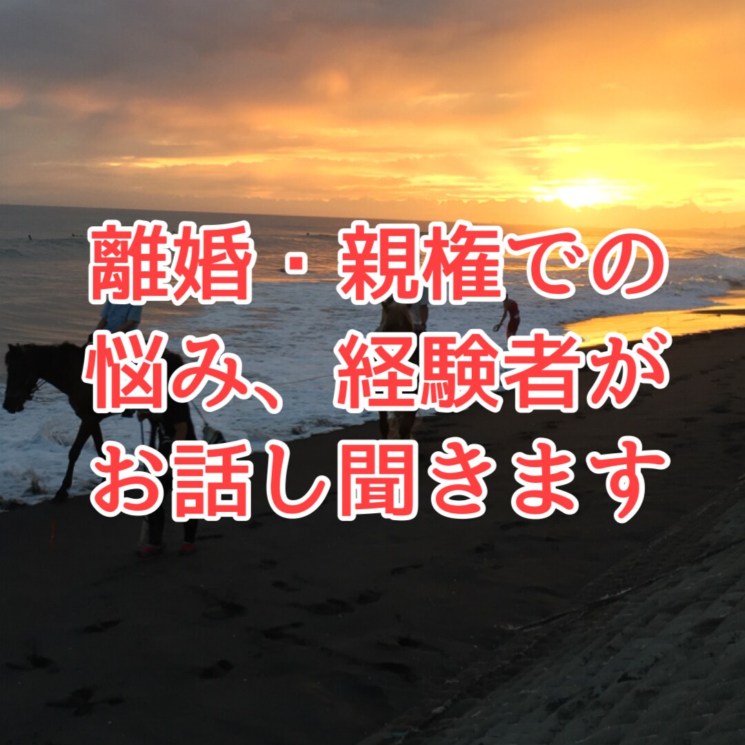 離婚・親権で悩んでいる方のお話を聞き心を楽にします 探偵依頼、調停、離婚裁判、親権変更調停、色々体験してきました イメージ1