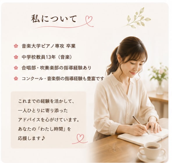 大人のピアノを優しく動画添削します 大人の”わたし時間”を、あなたのペースで。 イメージ4