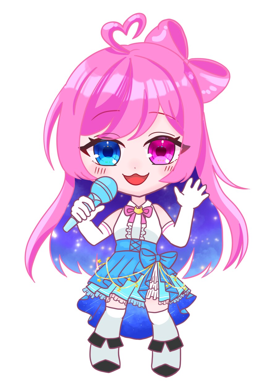 ミニキャラ（SD、デフォルメ）イラスト制作します 丁寧な対応！SNS映えキラキラ瞳！IRIAM/Vtuber イメージ5