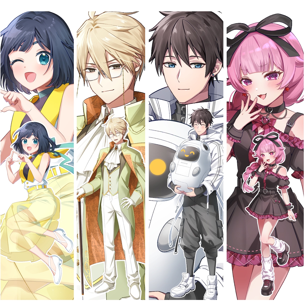 立ち絵イラスト制作します 表情差分4種セット｜キャラデザインも可能！ イメージ5