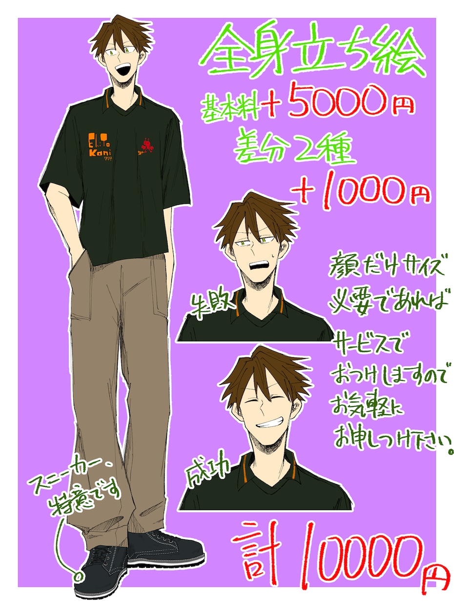 人、描きます アナログ感のある粗めの線で魅せるのが得意です イメージ4