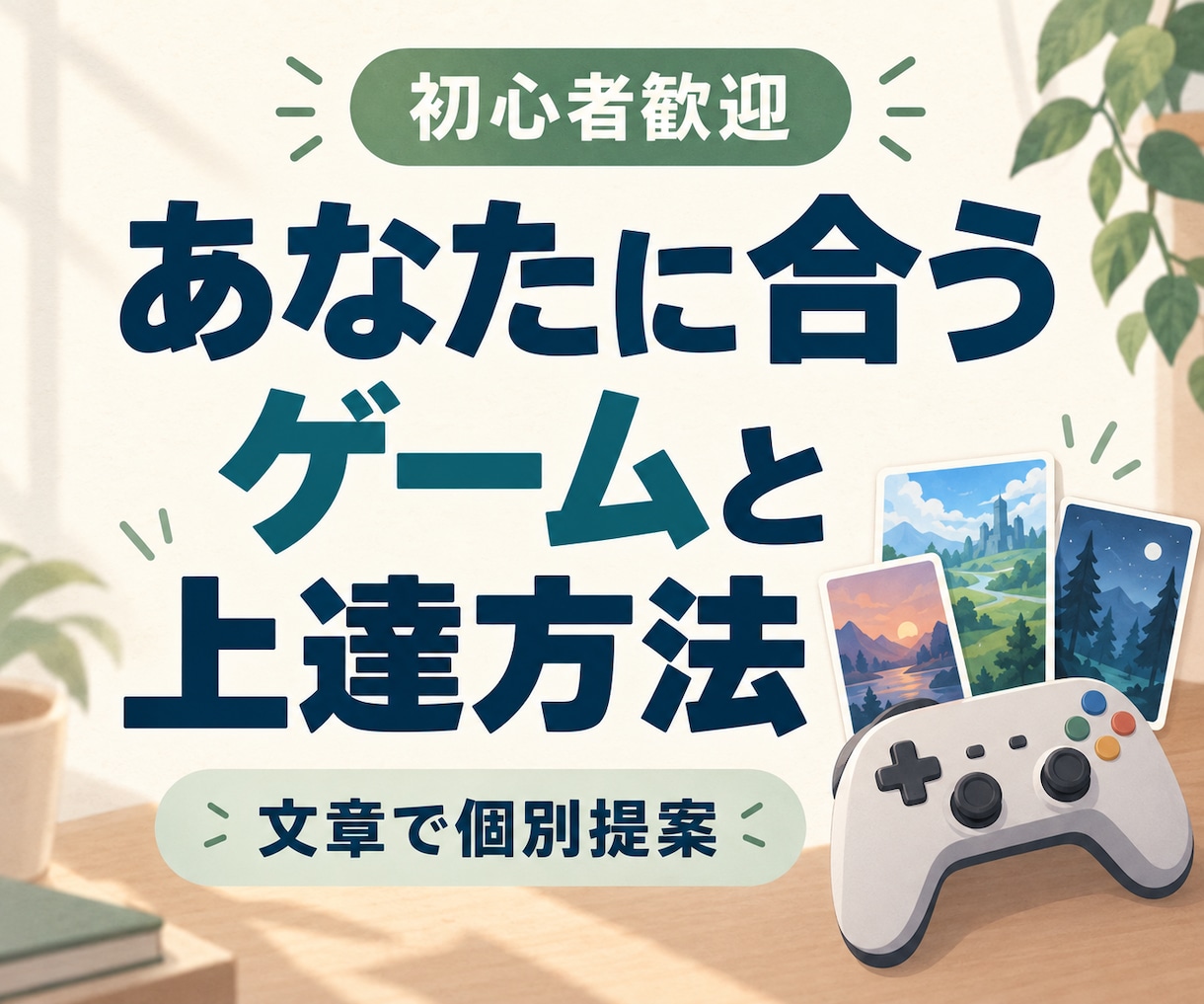 あなたに合うゲームタイトルや上達方法を教えます 初めてのゲーム選びも、次の一本も、上達の悩みも相談できます イメージ1