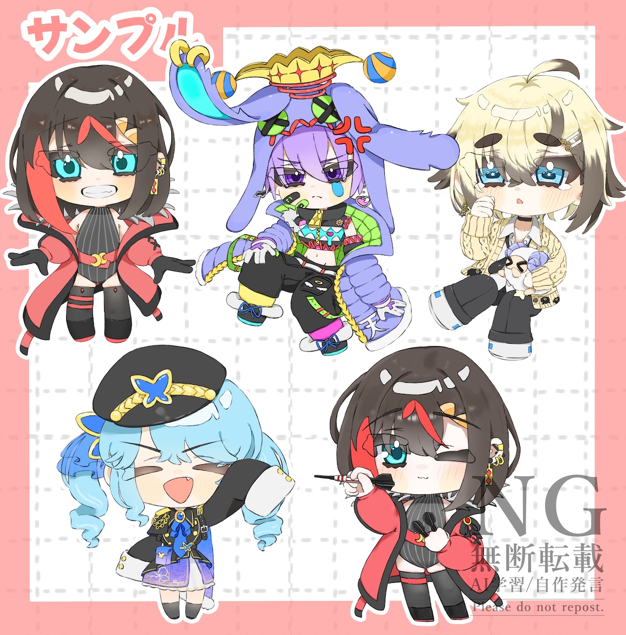 商用OK！配信者様向けのイラストを制作します 胸上イラスト/SDイラスト/一枚絵など幅広く対応！ イメージ3