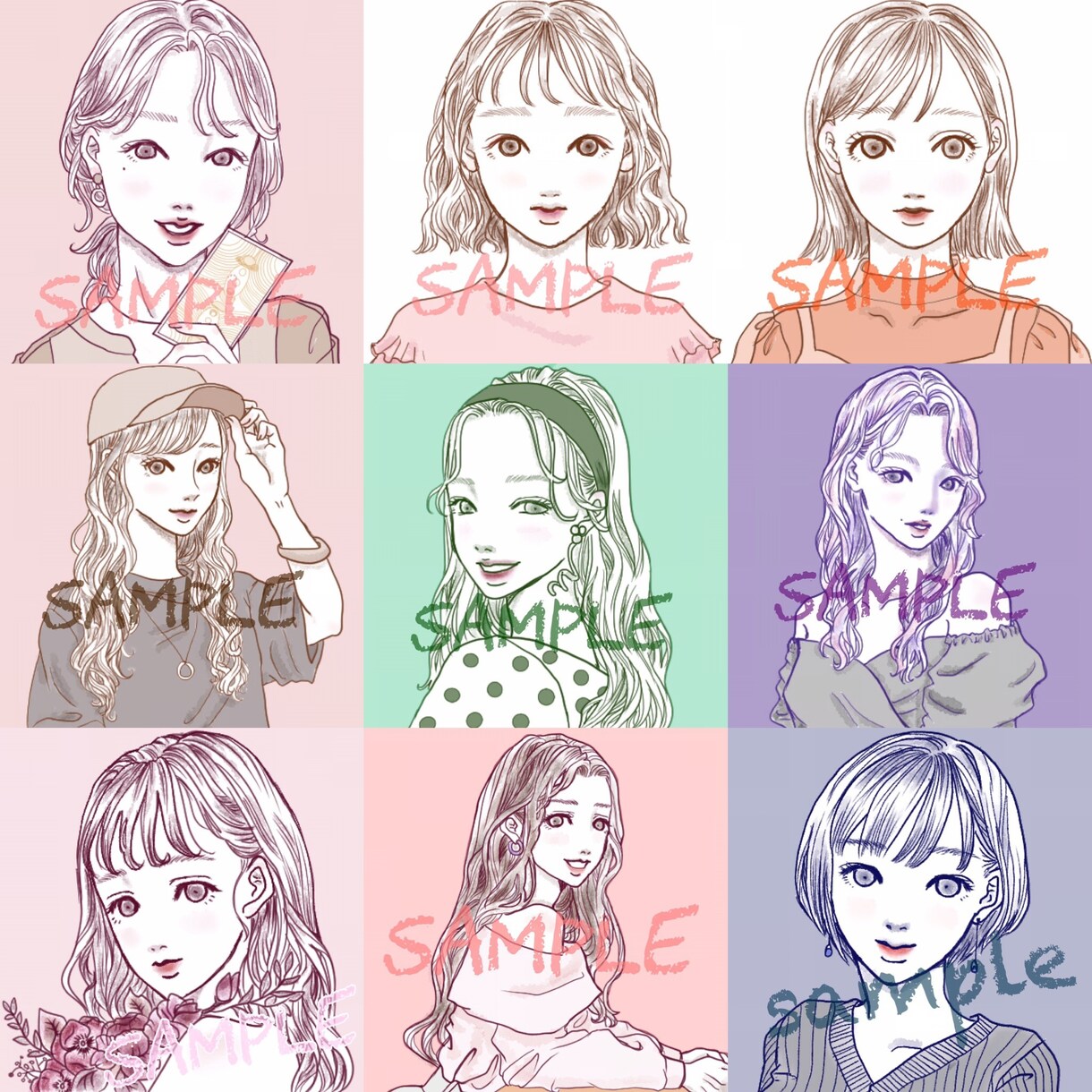 男性も女性もご要望に沿ったイラストを提供致します 透明感のある個性的なイラストを提供します。 イメージ2