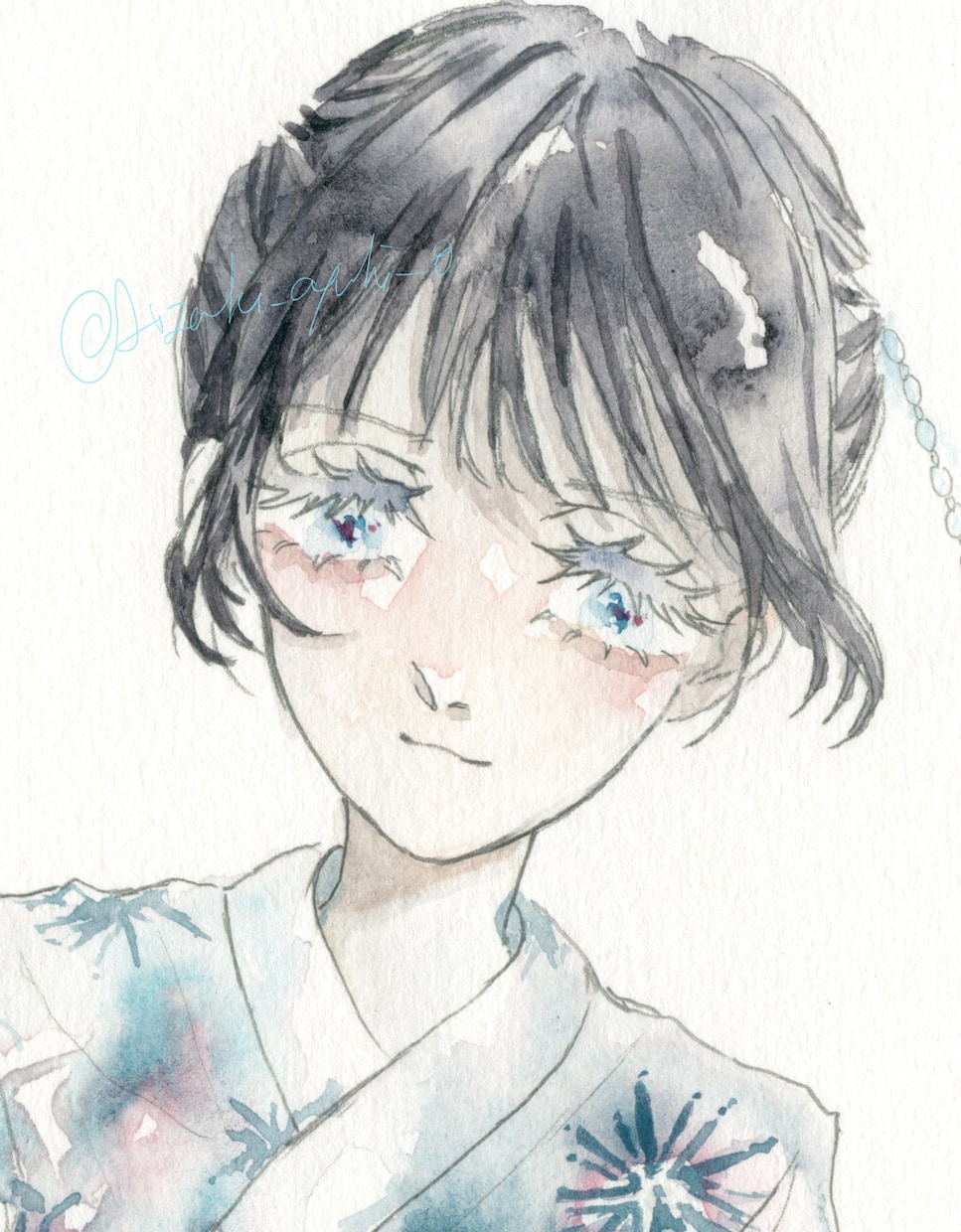 アナログ水彩イラストをお描きします 水彩ならではの透明感のある少女のイラストが得意です！ イメージ1