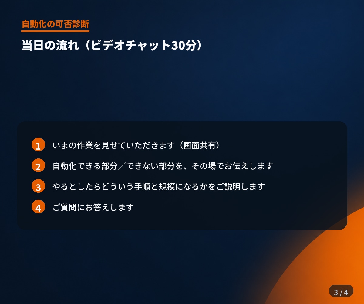 エクセルの自動化ができるか30分で診断します その場でお答えします。作業は行わない診断だけの出品です イメージ3