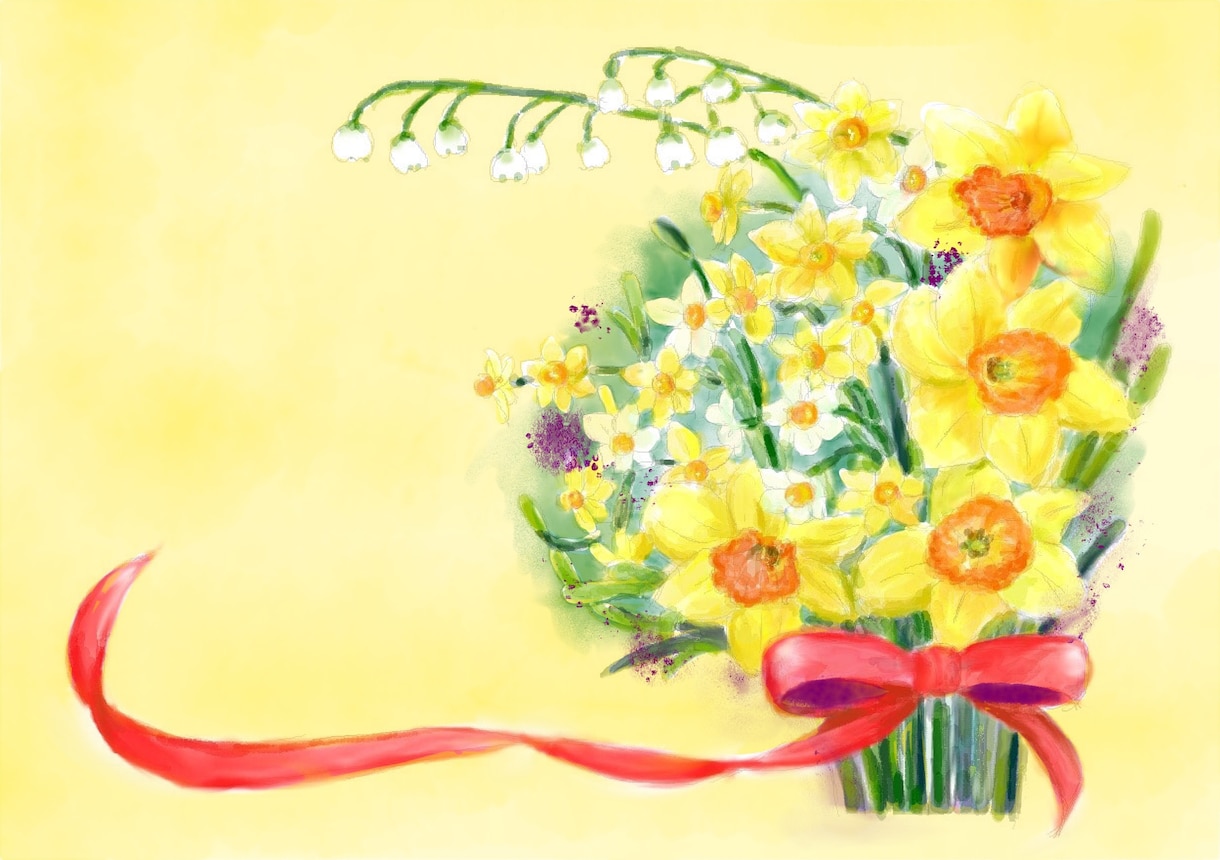 大好きなお花をデジタル水彩画で描きます 季節に合わせたお花を絵葉書にしてみませんか イメージ7