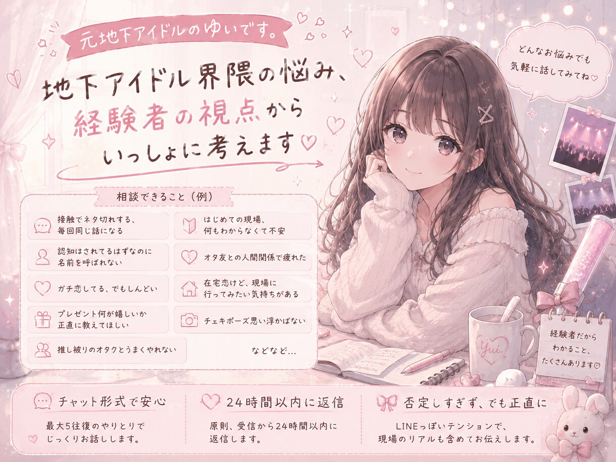 元地下アイドルが推し活のお悩みを聞きます アイドル側にいたから答えられること、あります イメージ1