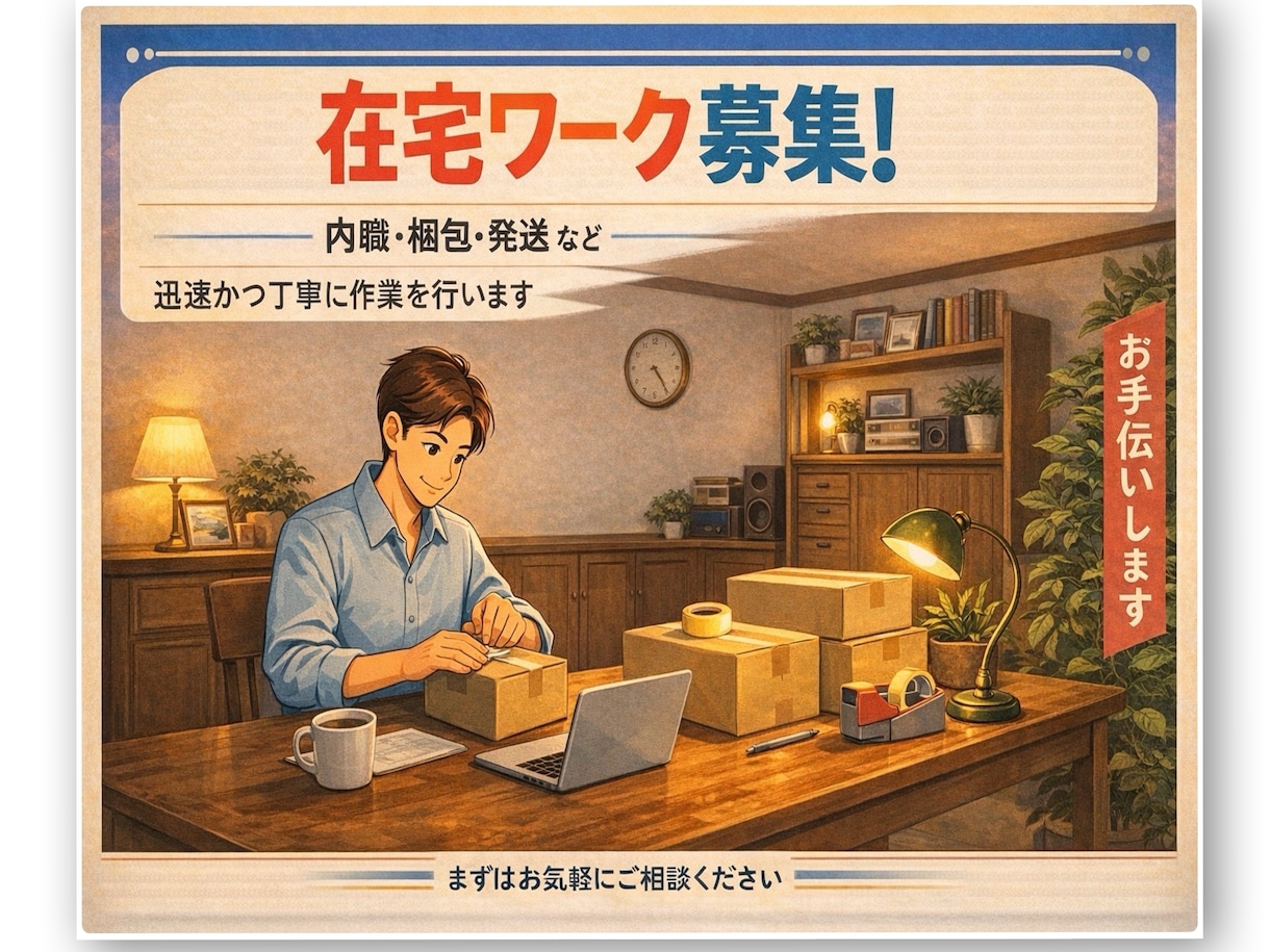 細かい内職、軽作業承ります！日祝日も対応してます 内職と言われる作業やらせていただきます。 イメージ1