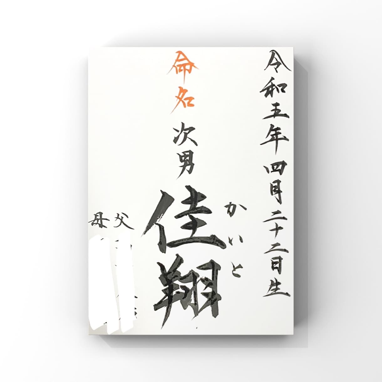心を込めて命名書を揮毫いたします 色紙に書いて発送いたします☆送料込み イメージ2