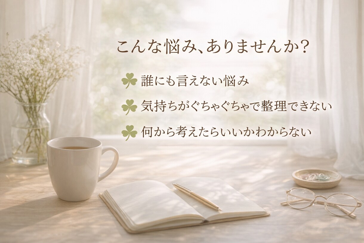 人生の悩みを感情と現実に分けて整理します 不安・病気・人間関係の悩みを静かにお聞きします イメージ2