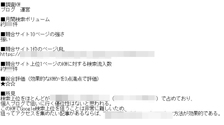 あなたが選定したキーワードを調査しSEO評価します 1KWたった300円！効率的にKWを選んで記事を書きましょう イメージ2