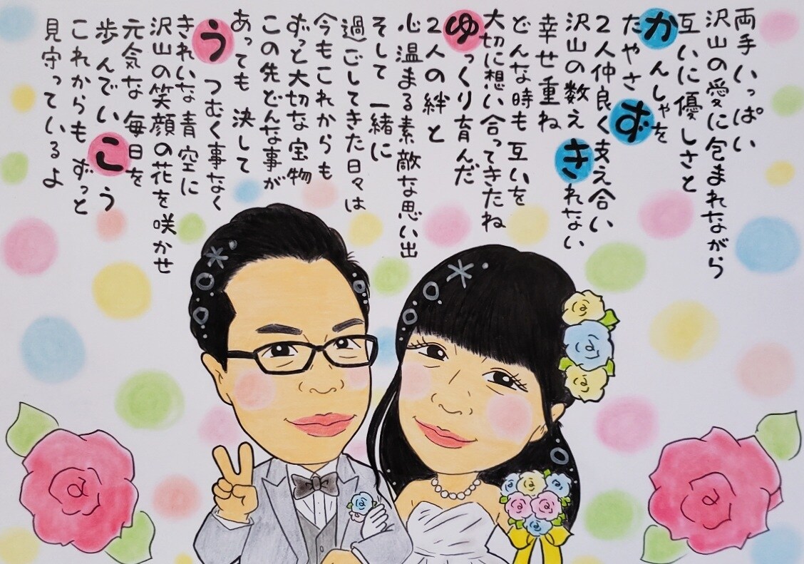 世界にひとつの似顔絵お名前詩を作成致します 各種プレゼントやご自宅用にと大人気です♪ イメージ6