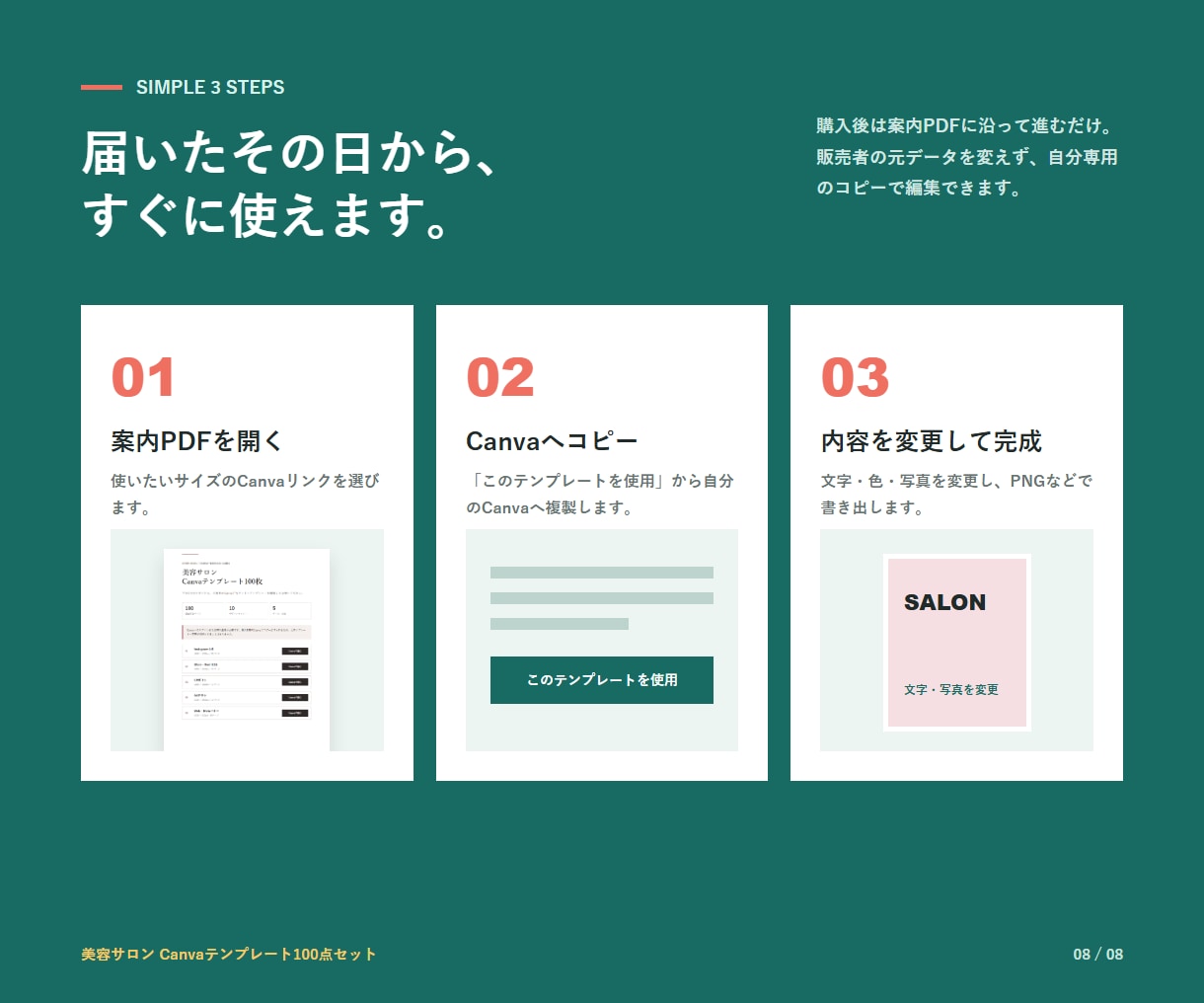 美容サロン向けCanvaテンプレ100点販売します 投稿・予約・LINE・チラシまで、届いた日から使えます イメージ8