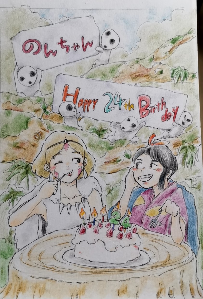 手描きでジブリ風の絵柄でイラスト描きます SNSアイコンや誕生日·記念日に世界で１枚の手描きイラストを イメージ3